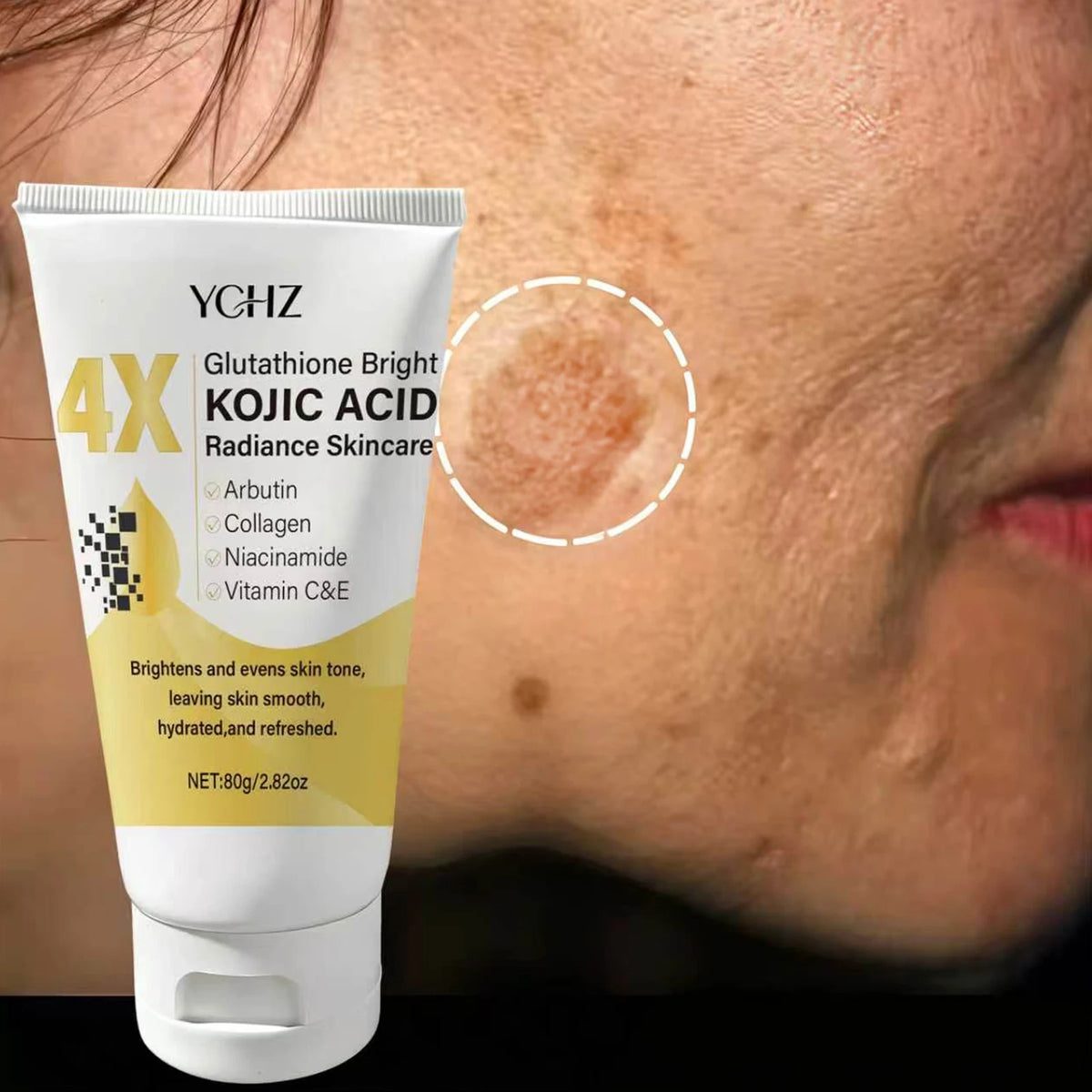 Kojic Acid Face Cream – Dark Spot & Dullness Care, Brightening & Moisturizing, Day & Night