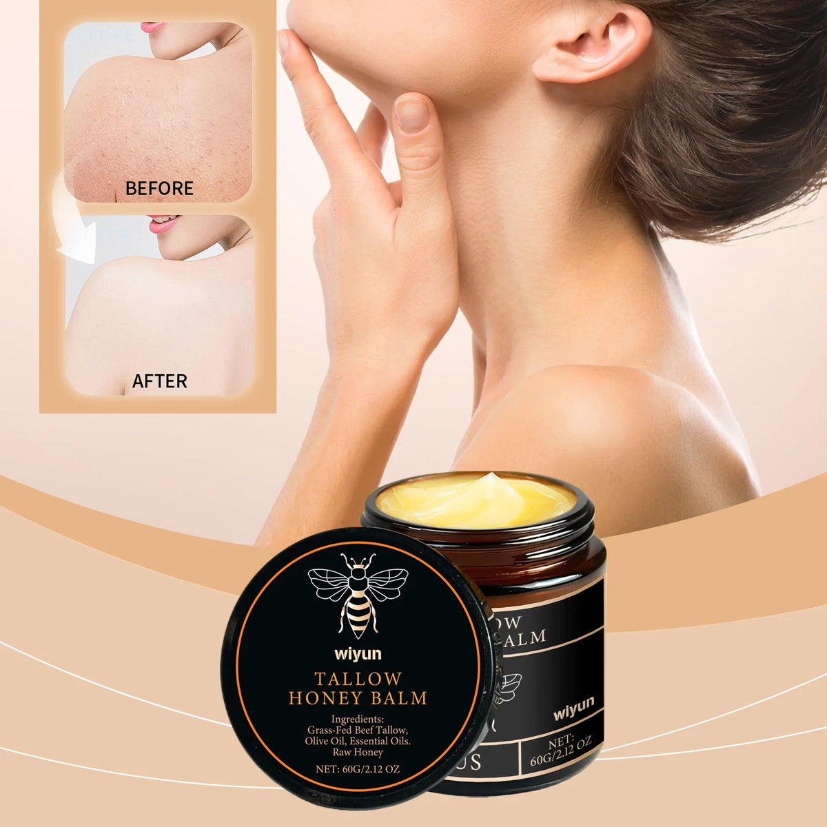 Tallow Honey Cream – Hydrating, Firming & Brightening Face & Body Moisturizer