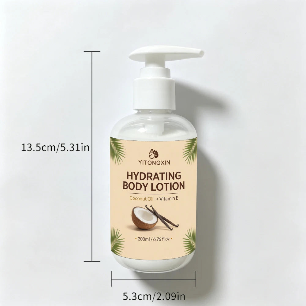 200ml Hydrating Body Lotion with Coconut Oil & Vitamin E – Vanilla Scented Moisturizer