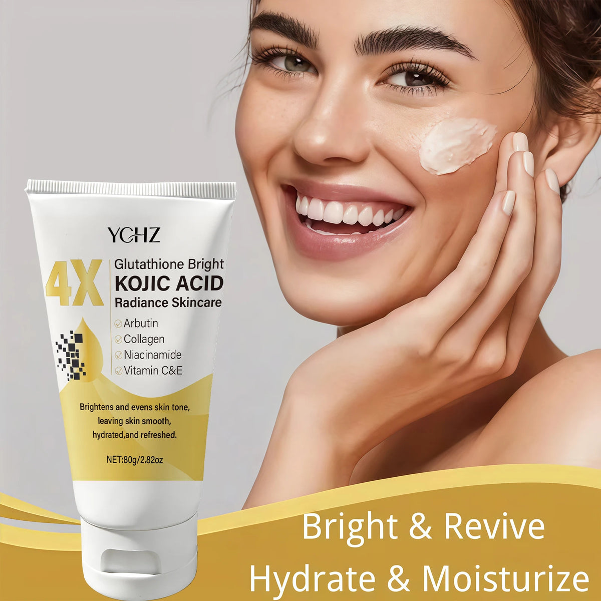Kojic Acid Face Cream – Dark Spot & Dullness Care, Brightening & Moisturizing, Day & Night