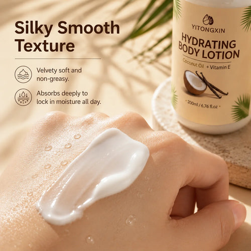 200ml Hydrating Body Lotion with Coconut Oil & Vitamin E – Vanilla Scented Moisturizer