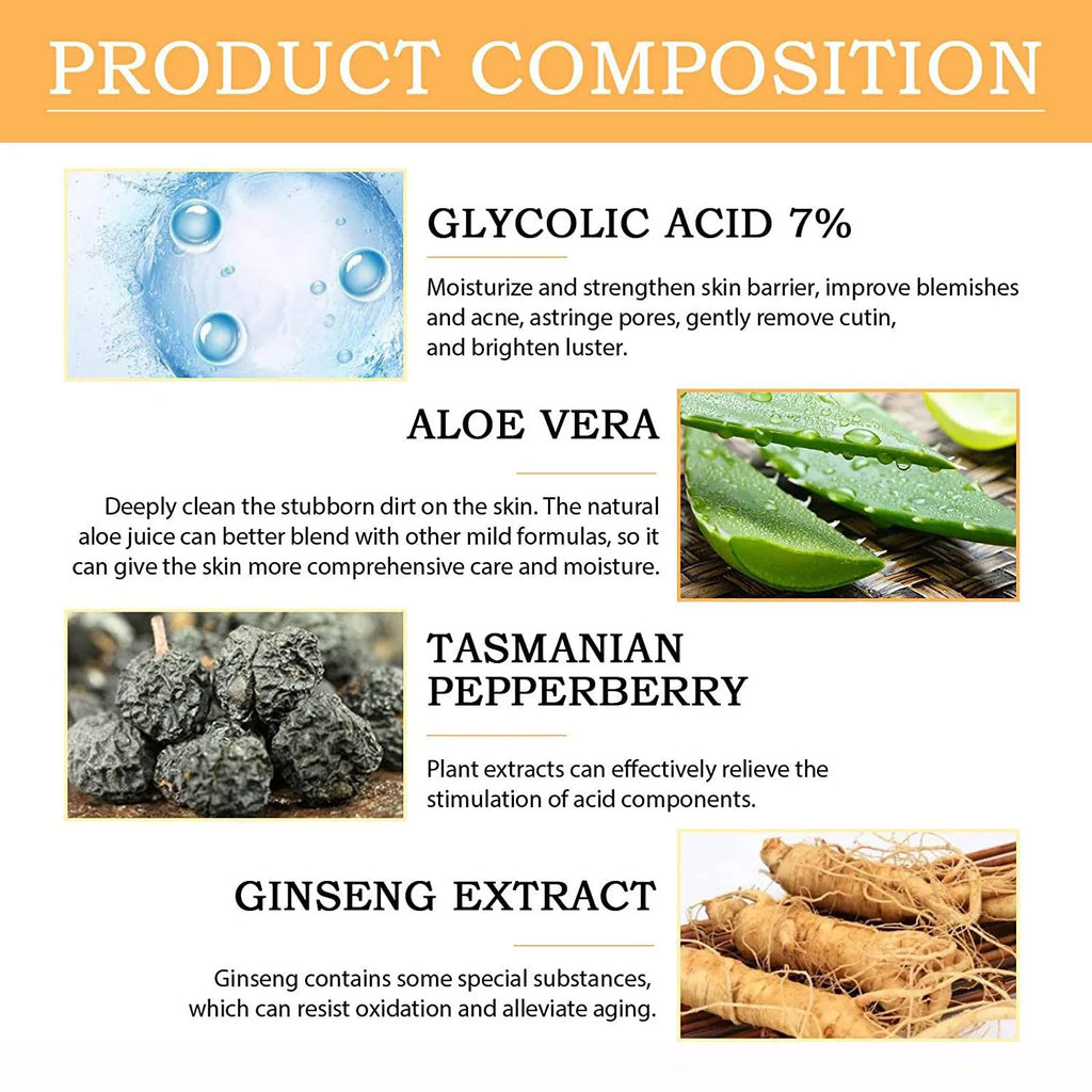 100ml Glycolic Acid 7% Toning Solution – Acne Care & Skin-Rejuvenating Lotion